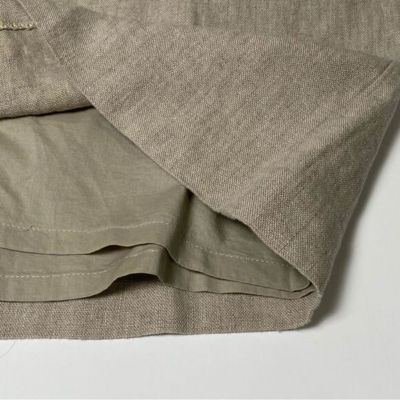 Ann Taylor Loft 100% Linen Biege Mini Skirt W/ Contrasting Hem Women's Size 2 - Picture 5 of 14
